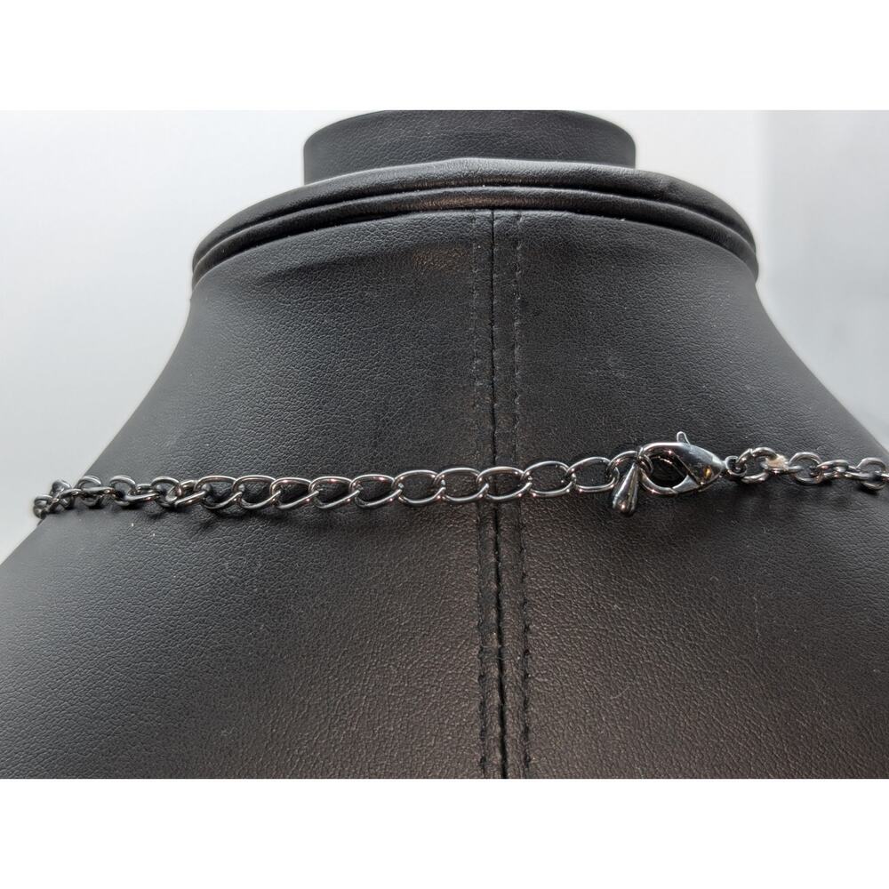 Large Blue Rhinestone Statement Necklace - Picture 8 of 8